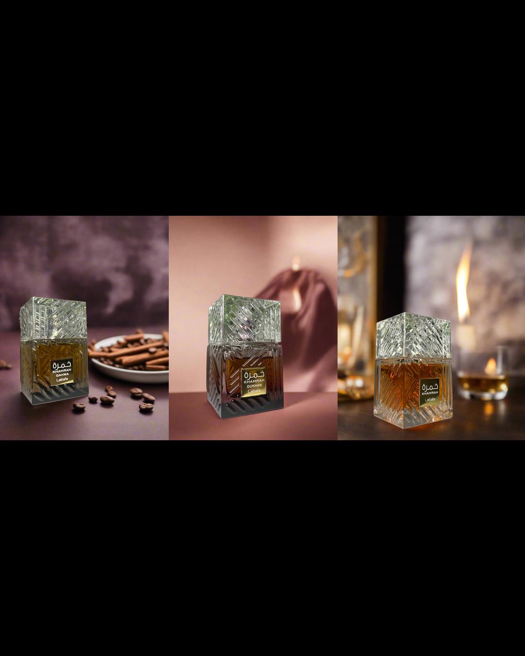 Lattafa Khamrah-Qahwa-Dukhan szett (3x5ml)
